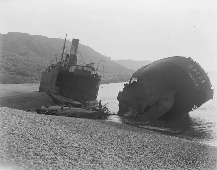 Framed Print : Singular South Coast Wreck The Greek Merchant Steamer Preveza The vessel lies Framed Print : Singular South Coast Wreck The Greek Merchant Steamer Preveza The vessel lies