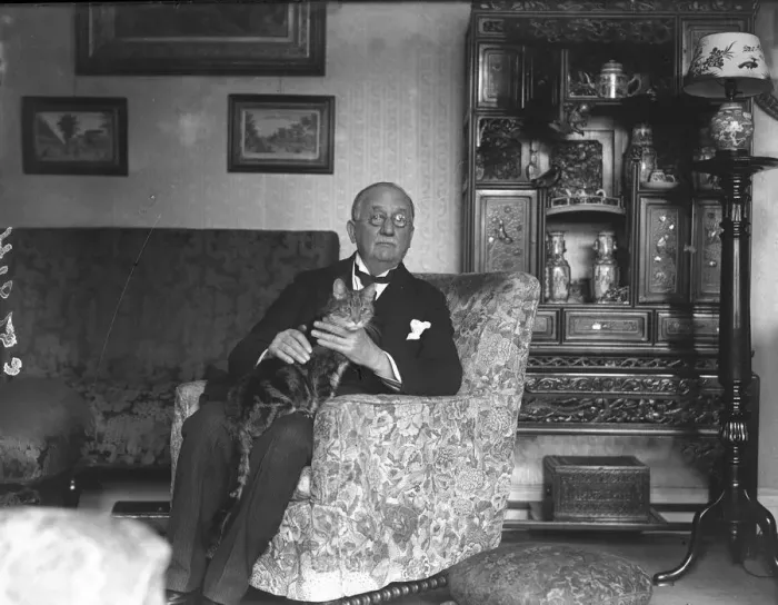 Framed Print : Sir Frederick Bridge, conductor and organist, at his home, Little Cloisters Framed Print : Sir Frederick Bridge, conductor and organist, at his home, Little Cloisters