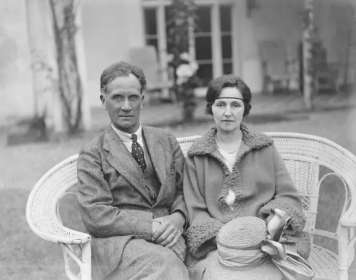 Framed Print : Sir Herbert Barker ( The Famous Manipulative Surgeon ) with Lady Barker ( His wife Framed Print : Sir Herbert Barker ( The Famous Manipulative Surgeon ) with Lady Barker ( His wife