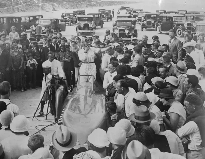 Framed Print : Sir Malcolm Campbell in the cockpit of Bluebird Daytona Beach, Florida, USA 1932 Framed Print : Sir Malcolm Campbell in the cockpit of Bluebird Daytona Beach, Florida, USA 1932