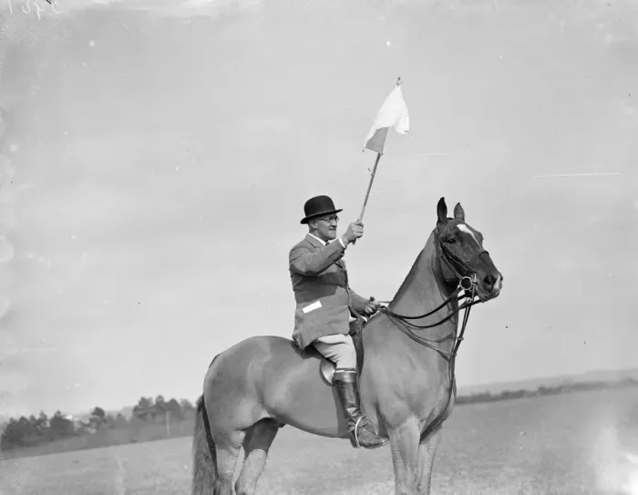 Framed Print : Sir W Smithers on horse back. 1936 Framed Print : Sir W Smithers on horse back. 1936