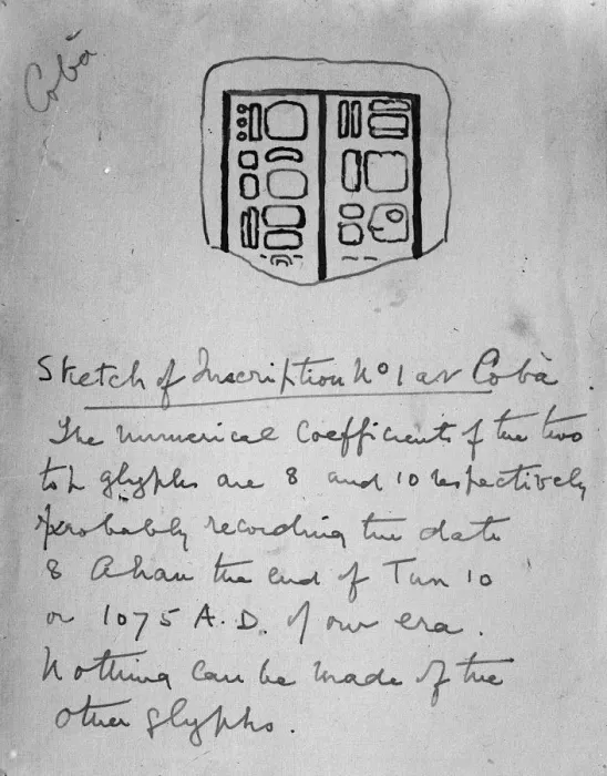 Framed Print : Sketch of inscription found during the exploration of the ruined Mayan city of Coba Framed Print : Sketch of inscription found during the exploration of the ruined Mayan city of Coba