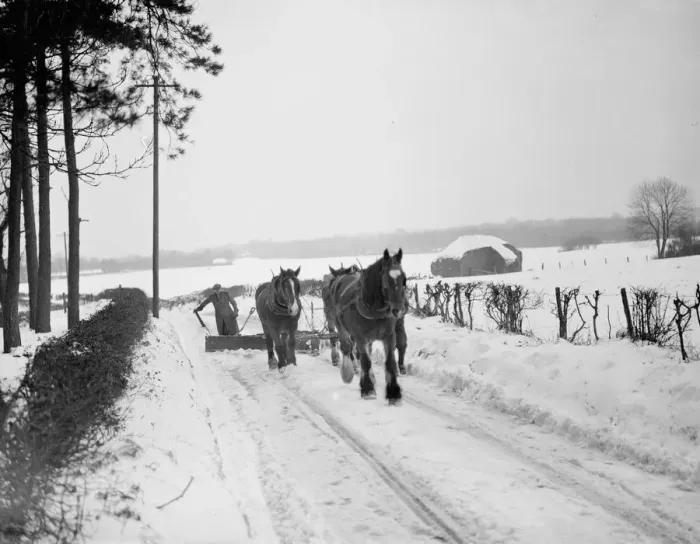 Framed Print : Snow scenes ( snow plough ) Eynsford. 1938 Framed Print : Snow scenes ( snow plough ) Eynsford. 1938