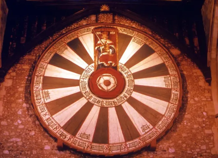 Framed Print : The so-called Round Table of King Arthur, at Castle Hall, Winchester. The twenty Framed Print : The so-called Round Table of King Arthur, at Castle Hall, Winchester. The twenty