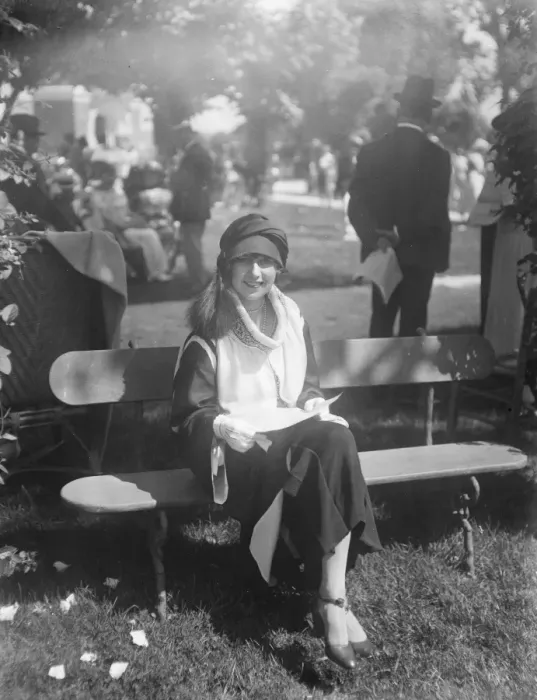 Framed Print : Society at Deauville. Miss Elena Griffith, the American film actress, in Framed Print : Society at Deauville. Miss Elena Griffith, the American film actress, in