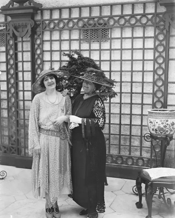 Framed Print : Society garden party at Lady Hultons residence. Lady Huton ( left ) and Lady Framed Print : Society garden party at Lady Hultons residence. Lady Huton ( left ) and Lady