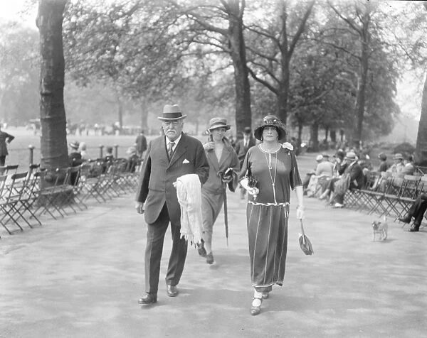Society in the Park. Sir Charles and Lady Walpole in the Park. 22 May 1924