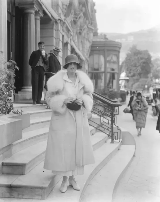 Framed Print : Society on the riviera. Countess Poulett at Nice. 29 February 1924 Framed Print : Society on the riviera. Countess Poulett at Nice. 29 February 1924