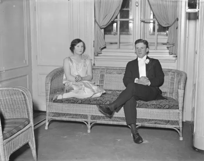 Framed Print : South Hants county ball aboard SS Majestic at Southampton Miss Rosemary and Mr