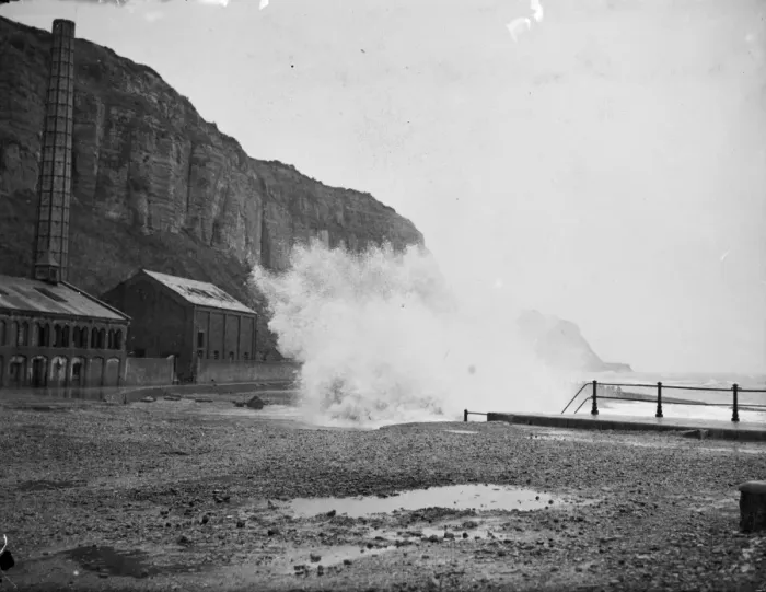 Framed Print : The south-westerly gale in the English Channel rose to great violence as at high tide Framed Print : The south-westerly gale in the English Channel rose to great violence as at high tide