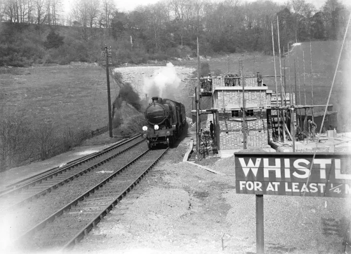 Framed Print : Southern rail electrification at Polhill, Kent. 1933