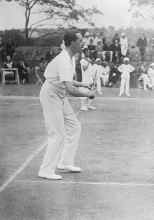 Framed Print : The Spanish Royal family on holiday at Santander. The King of Spain playing tennis