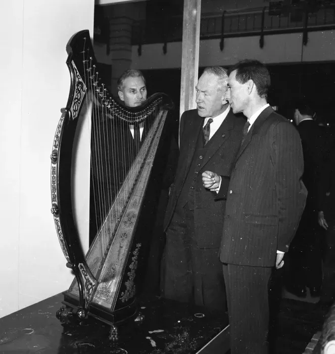 Framed Print : Special for Irish Press The Irish Ambassador, Mr Cornelius Cremin ( centre ) inspects Framed Print : Special for Irish Press The Irish Ambassador, Mr Cornelius Cremin ( centre ) inspects