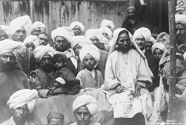 Srinagar, Kashmir, India. An assembly of upper class Kashmiris, subjects of the Maharajah