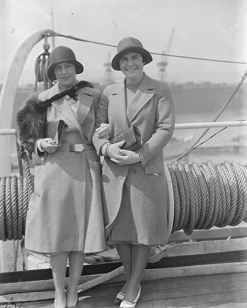 On the SS Berengaria at Southampton The American woman golfers Miss Glenna Collett