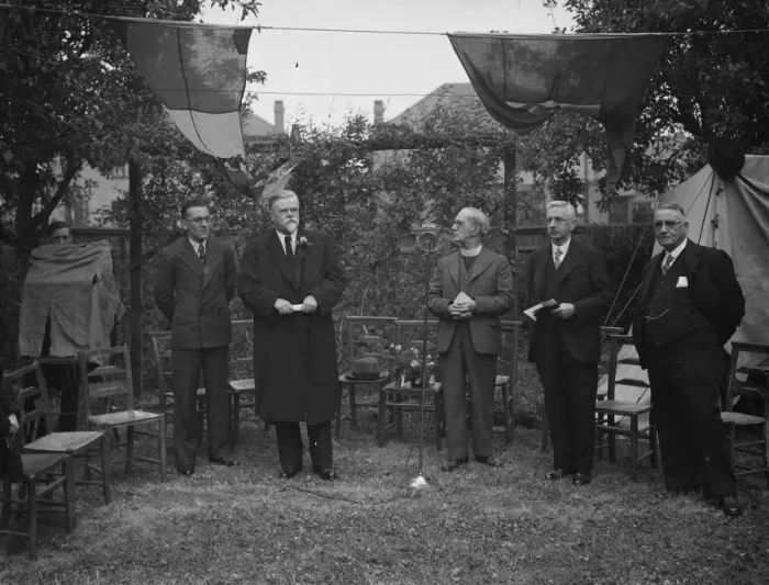 Framed Print : St Andrews fete in Mottingham, Kent. Reverend C E J Chennel, Mr J H John, Mr Framed Print : St Andrews fete in Mottingham, Kent. Reverend C E J Chennel, Mr J H John, Mr