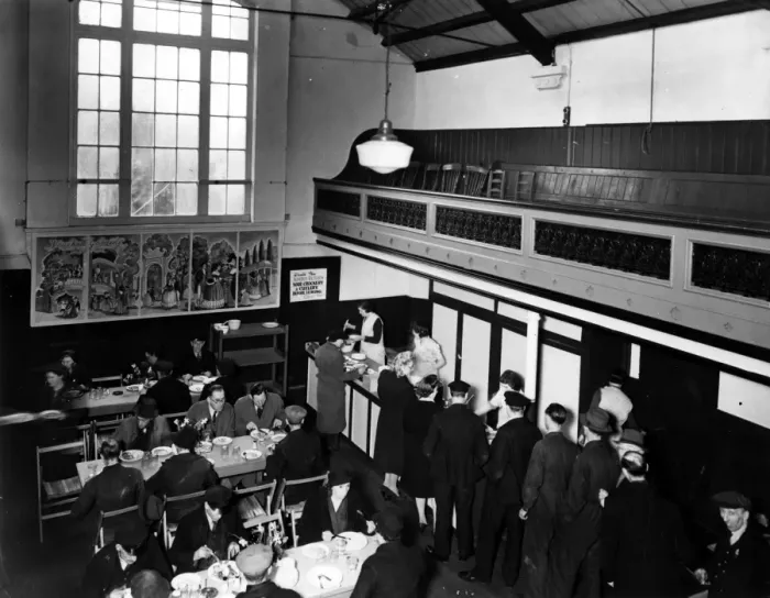 Framed Print : St Annes Cash and Carry Kitchen at Vauxhall, London in the 1940s History of London Framed Print : St Annes Cash and Carry Kitchen at Vauxhall, London in the 1940s History of London