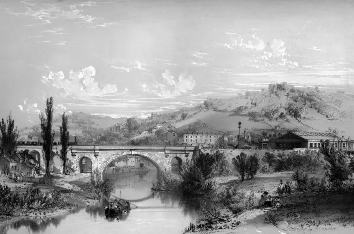 Framed Print : St Jamess Bridge and station Bath