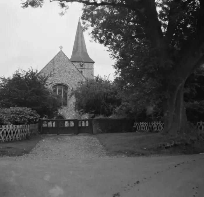 Framed Print : St Peter and St Paul church in Cudham, Kent. 1936 Framed Print : St Peter and St Paul church in Cudham, Kent. 1936