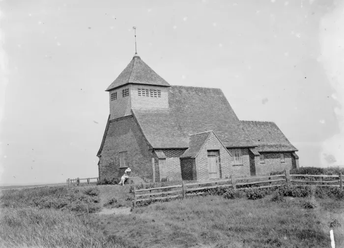 Framed Print : St Thomas Becket Church, Fairfield, Romney Marsh. 1935 Framed Print : St Thomas Becket Church, Fairfield, Romney Marsh. 1935