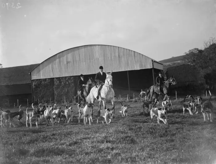 Framed Print : The start of the hunt. 1935 Framed Print : The start of the hunt. 1935