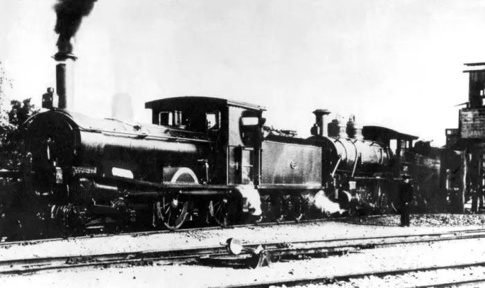 Framed Print : Steam locomotive, Japan, 1890 Framed Print : Steam locomotive, Japan, 1890