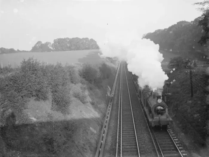 Framed Print : Steam train passes a signal Framed Print : Steam train passes a signal