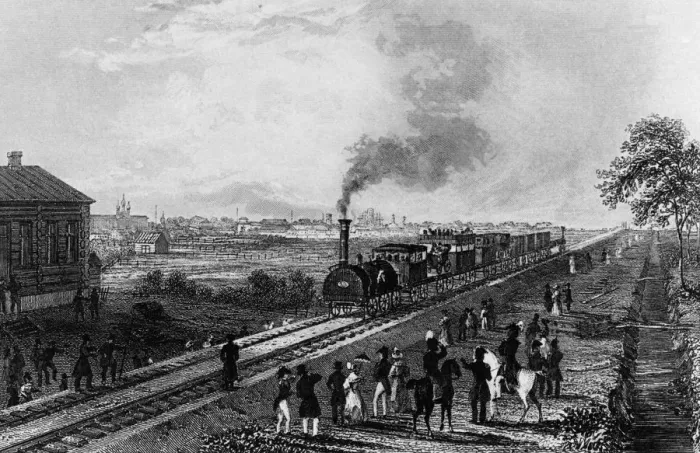 Framed Print : Steam train. Possibly the building of St Petersburg ?TopFoto Framed Print : Steam train. Possibly the building of St Petersburg ?TopFoto