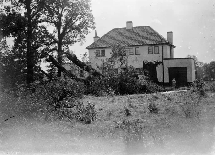 Framed Print : Storm damage, Sidcup. 1935 Framed Print : Storm damage, Sidcup. 1935