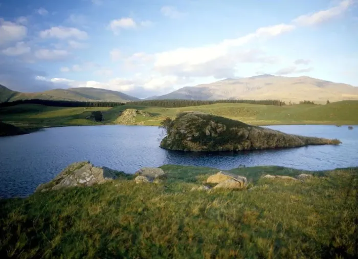 Framed Print : Strange phenomena - The so-called floating island in Llyn Dywarchen, Wales. It has