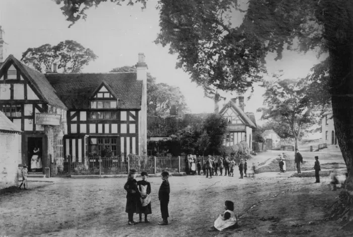Framed Print : A street scene showing the Plough and Harrow Inn, Whitnash, Leamington Spa, Warwickshire Framed Print : A street scene showing the Plough and Harrow Inn, Whitnash, Leamington Spa, Warwickshire