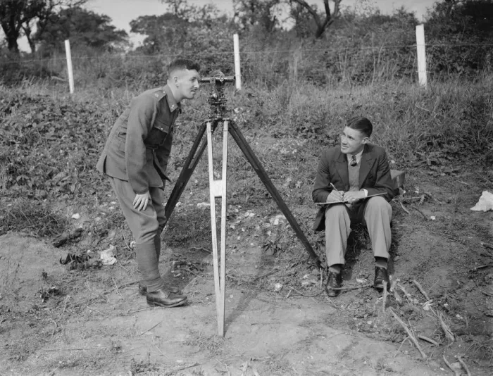 Framed Print : Surveyors carrying out work for the Ordnance Survey in Chislehurst, Kent Framed Print : Surveyors carrying out work for the Ordnance Survey in Chislehurst, Kent