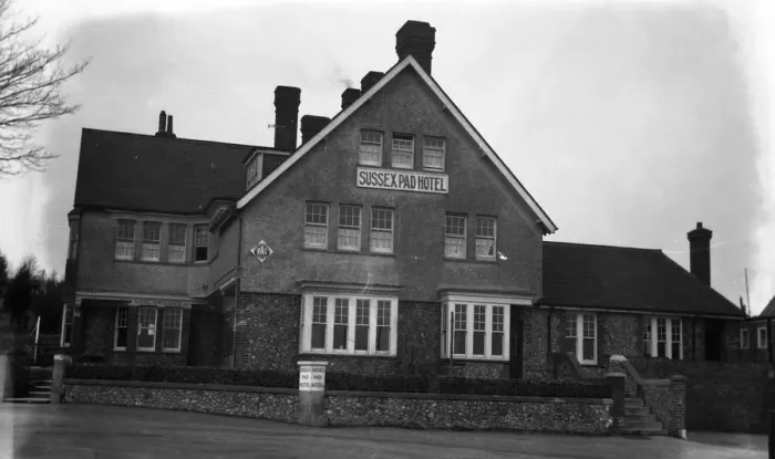 Framed Print : The Sussex Pad Hotel, Lancing, Sussex. 3 March 1931 Framed Print : The Sussex Pad Hotel, Lancing, Sussex. 3 March 1931
