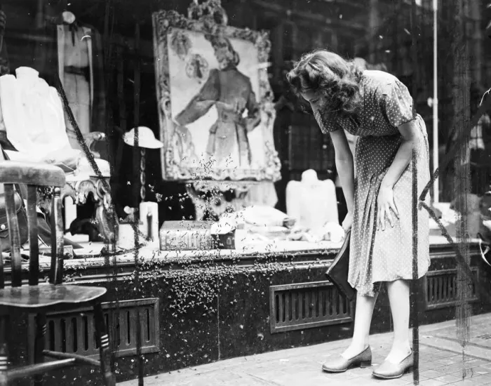 Framed Print : The swarm of bees which caused considerable excitement in Bond Street yesterday Framed Print : The swarm of bees which caused considerable excitement in Bond Street yesterday