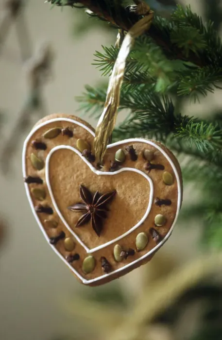 Framed Print : Swedish style ginger biscuits made to hang as christmas tree decorations credit Framed Print : Swedish style ginger biscuits made to hang as christmas tree decorations credit