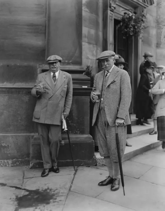Framed Print : Taking the waters at Harrogate Mr C M Usher ( left ) and Mr Herman Lohr, the well Framed Print : Taking the waters at Harrogate Mr C M Usher ( left ) and Mr Herman Lohr, the well