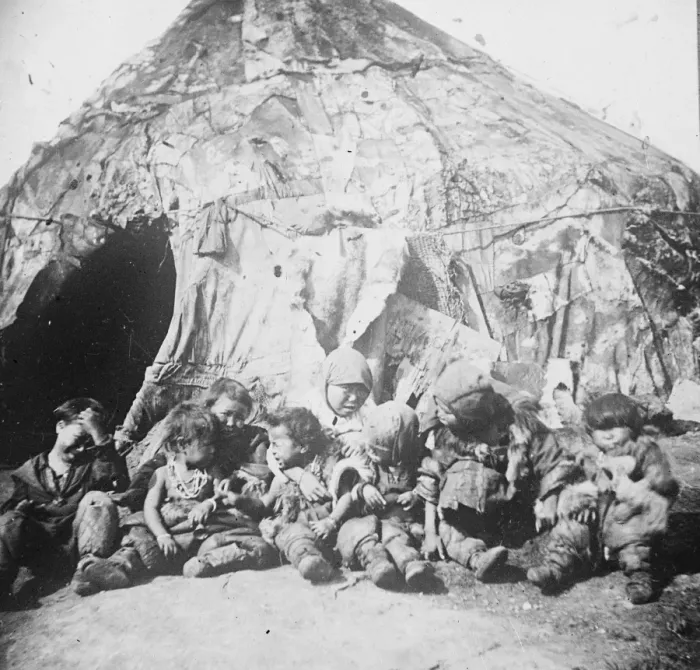Framed Print : Tchooktchee children, Auadyr River in Russia 1920 Framed Print : Tchooktchee children, Auadyr River in Russia 1920