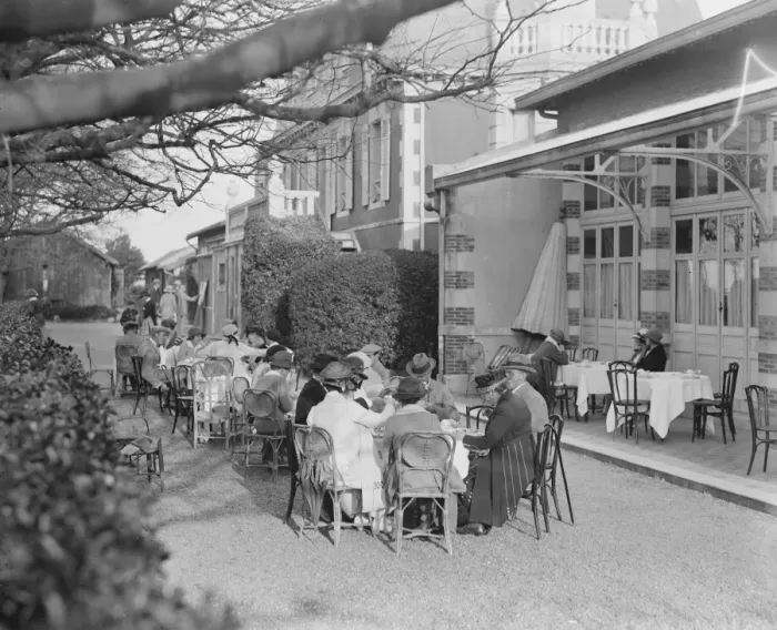 Framed Print : Tea time at Biarritz Golf Club in France 8 April 1921 Framed Print : Tea time at Biarritz Golf Club in France 8 April 1921