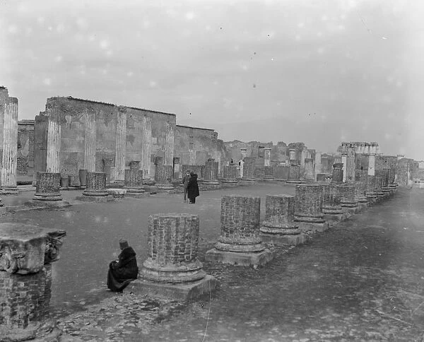 The temple in the ruins of Pompeii February 1925