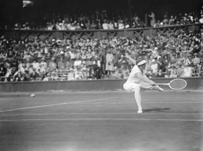 Framed Print : Tennis at Wimbeldon. Miss Colyer inplay 25 June 1926 Framed Print : Tennis at Wimbeldon. Miss Colyer inplay 25 June 1926