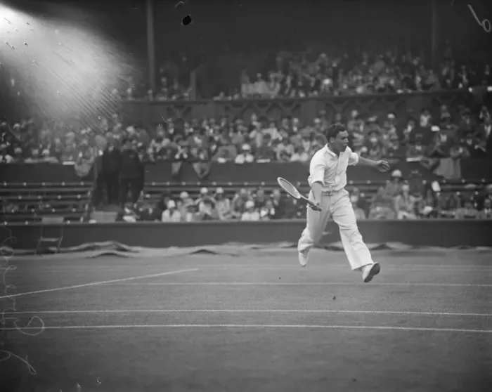 Framed Print : Tennis at Wimbledon. J Gregory in play. 24 June 1929 Framed Print : Tennis at Wimbledon. J Gregory in play. 24 June 1929
