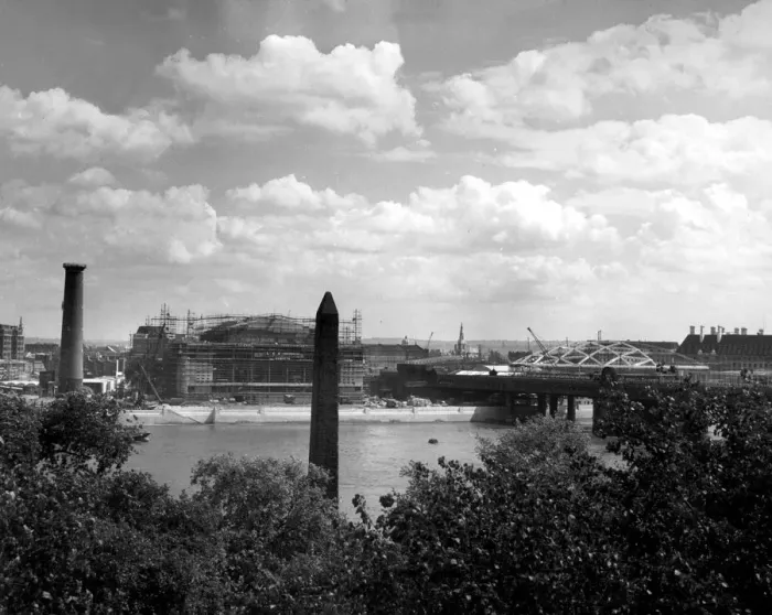 Framed Print : Across the Thames from the 3, 500 year old Cleopatras Needle a new silhouette has Framed Print : Across the Thames from the 3, 500 year old Cleopatras Needle a new silhouette has