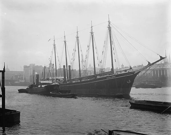 The Thames mystery ship The five masted auxiliary schooner said to have on board