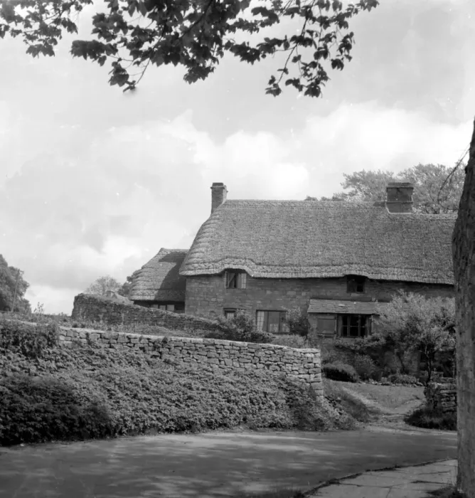 Framed Print : Thatched Cottage. 21 May 1952 Framed Print : Thatched Cottage. 21 May 1952