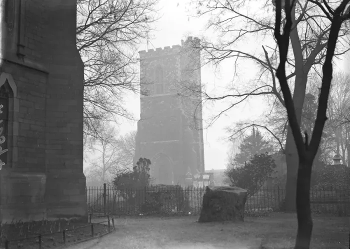 Framed Print : The thirteenth century bell tower at Hornsey which has survived two churches