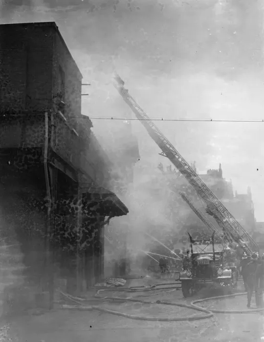 Framed Print : Thousands of gallons of water poared into burning railway depot. One of the biggest Framed Print : Thousands of gallons of water poared into burning railway depot. One of the biggest