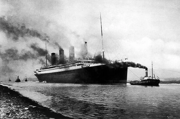 The Titanic leaving Belfast April 1912