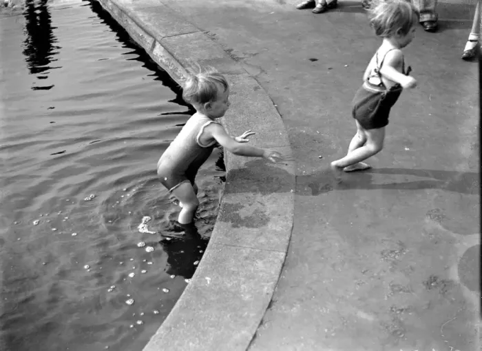 Framed Print : Toddlers in the paddling pool. 1933 Framed Print : Toddlers in the paddling pool. 1933