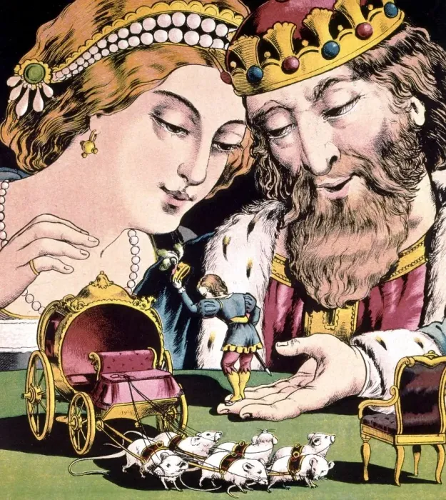 Framed Print : Tom Thumb entertaining the King and Queen 1864. The Classic Fairy Tales by Iona and Peter Opie