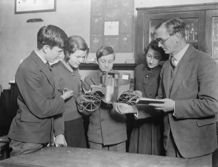 Framed Print : A toy King Edward played with has been unearthed at Kew School. 9 January 1935 Framed Print : A toy King Edward played with has been unearthed at Kew School. 9 January 1935